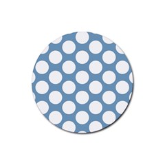 Blue Polkadot Drink Coaster (round) by Zandiepants