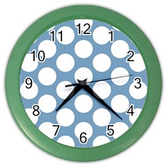 Blue Polkadot Wall Clock (color) by Zandiepants