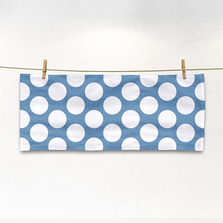 Blue Polkadot Hand Towel