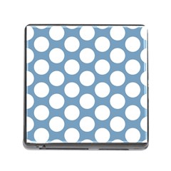 Blue Polkadot Memory Card Reader With Storage (square) by Zandiepants