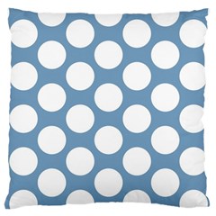 Blue Polkadot Large Cushion Case (single Sided)  by Zandiepants