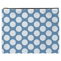 Blue Polkadot Cosmetic Bag (xxxl) by Zandiepants