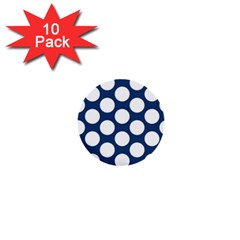 Dark Blue Polkadot 1  Mini Button (10 Pack) by Zandiepants