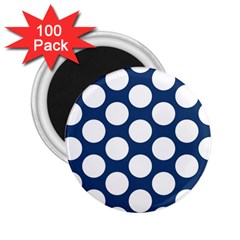 Dark Blue Polkadot 2 25  Button Magnet (100 Pack) by Zandiepants