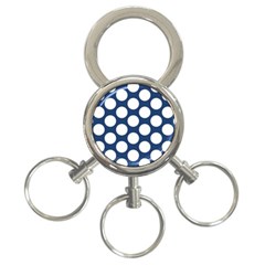 Dark Blue Polkadot 3-ring Key Chain by Zandiepants