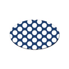 Dark Blue Polkadot Sticker (oval) by Zandiepants