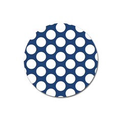 Dark Blue Polkadot Magnet 3  (round) by Zandiepants