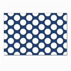 Dark Blue Polkadot Postcards 5  X 7  (10 Pack) by Zandiepants