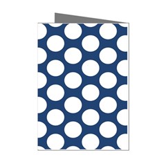 Dark Blue Polkadot Mini Greeting Card (8 Pack) by Zandiepants