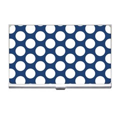 Dark Blue Polkadot Business Card Holder by Zandiepants