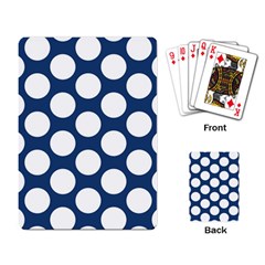 Dark Blue Polkadot Playing Cards Single Design by Zandiepants