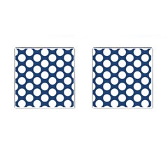 Dark Blue Polkadot Cufflinks (square) by Zandiepants