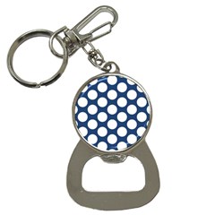 Dark Blue Polkadot Bottle Opener Key Chain by Zandiepants