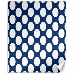 Dark Blue Polkadot Canvas 16  X 20  (unframed) by Zandiepants