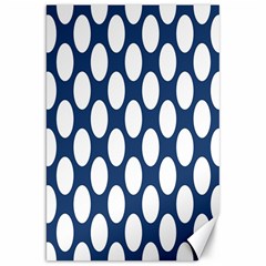 Dark Blue Polkadot Canvas 20  X 30  (unframed) by Zandiepants