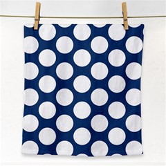 Dark Blue Polkadot Face Towel by Zandiepants