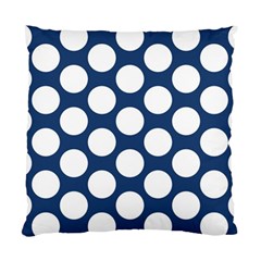 Dark Blue Polkadot Cushion Case (single Sided)  by Zandiepants