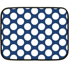 Dark Blue Polkadot Mini Fleece Blanket (two Sided) by Zandiepants