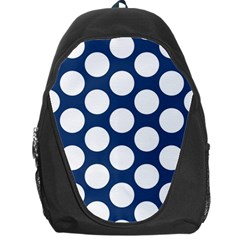 Dark Blue Polkadot Backpack Bag by Zandiepants