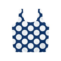 Dark Blue Polkadot Reusable Bag (s) by Zandiepants