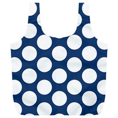 Dark Blue Polkadot Reusable Bag (xl) by Zandiepants