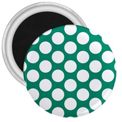 Emerald Green Polkadot 3  Button Magnet by Zandiepants