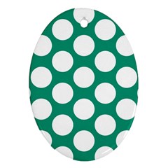 Emerald Green Polkadot Oval Ornament by Zandiepants