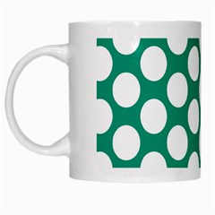 Emerald Green Polkadot White Coffee Mug by Zandiepants