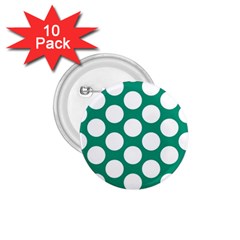 Emerald Green Polkadot 1 75  Button (10 Pack) by Zandiepants