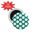 Emerald Green Polkadot 1.75  Button Magnet (10 pack) Front