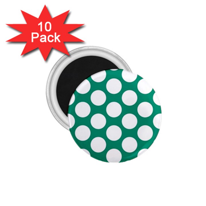 Emerald Green Polkadot 1.75  Button Magnet (10 pack)