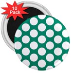 Emerald Green Polkadot 3  Button Magnet (10 pack) Front