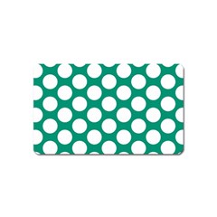 Emerald Green Polkadot Magnet (name Card) by Zandiepants