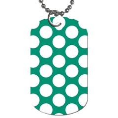 Emerald Green Polkadot Dog Tag (two-sided)  by Zandiepants