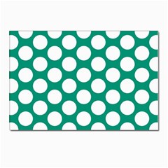 Emerald Green Polkadot Postcard 4 x 6  (10 Pack) by Zandiepants