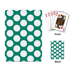 Emerald Green Polkadot Playing Cards Single Design by Zandiepants