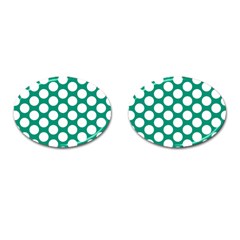 Emerald Green Polkadot Cufflinks (oval) by Zandiepants