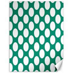 Emerald Green Polkadot Canvas 12  X 16  (unframed) by Zandiepants