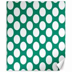 Emerald Green Polkadot Canvas 20  X 24  (unframed) by Zandiepants