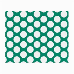 Emerald Green Polkadot Glasses Cloth (small, Two Sided) by Zandiepants