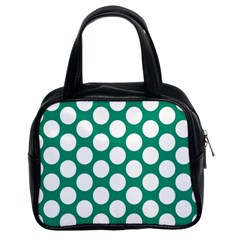 Emerald Green Polkadot Classic Handbag (two Sides) by Zandiepants