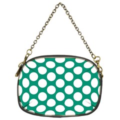 Emerald Green Polkadot Chain Purse (two Sided)  by Zandiepants