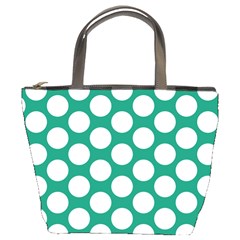 Emerald Green Polkadot Bucket Handbag by Zandiepants