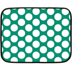 Emerald Green Polkadot Mini Fleece Blanket (two Sided) by Zandiepants