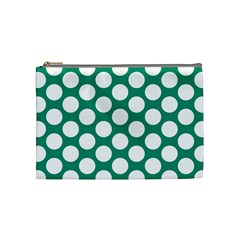 Emerald Green Polkadot Cosmetic Bag (medium) by Zandiepants