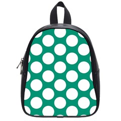 Emerald Green Polkadot School Bag (small) by Zandiepants