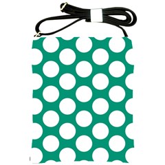 Emerald Green Polkadot Shoulder Sling Bag by Zandiepants