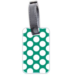 Emerald Green Polkadot Luggage Tag (two Sides) by Zandiepants