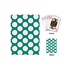 Emerald Green Polkadot Playing Cards (mini) by Zandiepants