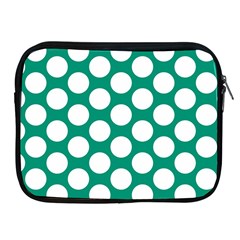 Emerald Green Polkadot Apple Ipad Zippered Sleeve by Zandiepants